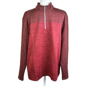 GH BASS Pullover 1/4 Zip  Men Large Red Brown Workwear Sportswear Outdoor Top